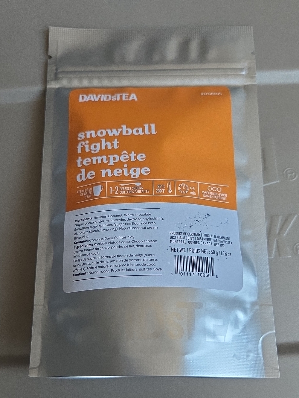 2/$20 New! Sealed! Davidstea SNOWBALL FIGHT Loose Leaf Tea 50g Davids Tea